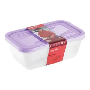 Pārtikas trauku komplekts taisnstūra 2x3,3L Fredo Fresh keeeper caurspīdīgs un gaiši violets