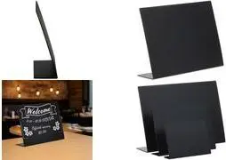 EUROPEL Tabletop Chalkboard L-Stand DIN A5 Landscape Black 5-Pack Matte and Scratch-Resistant