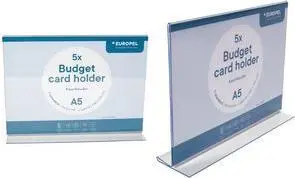 EUROPEL Budget Table Top Display DIN A5 Landscape Straight Clear Acrylic Single-Sided
