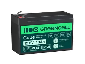 Green Cell LiFePO4 Battery 12.8 V 10 Ah 128 Wh with Faston 250 F2 Terminals