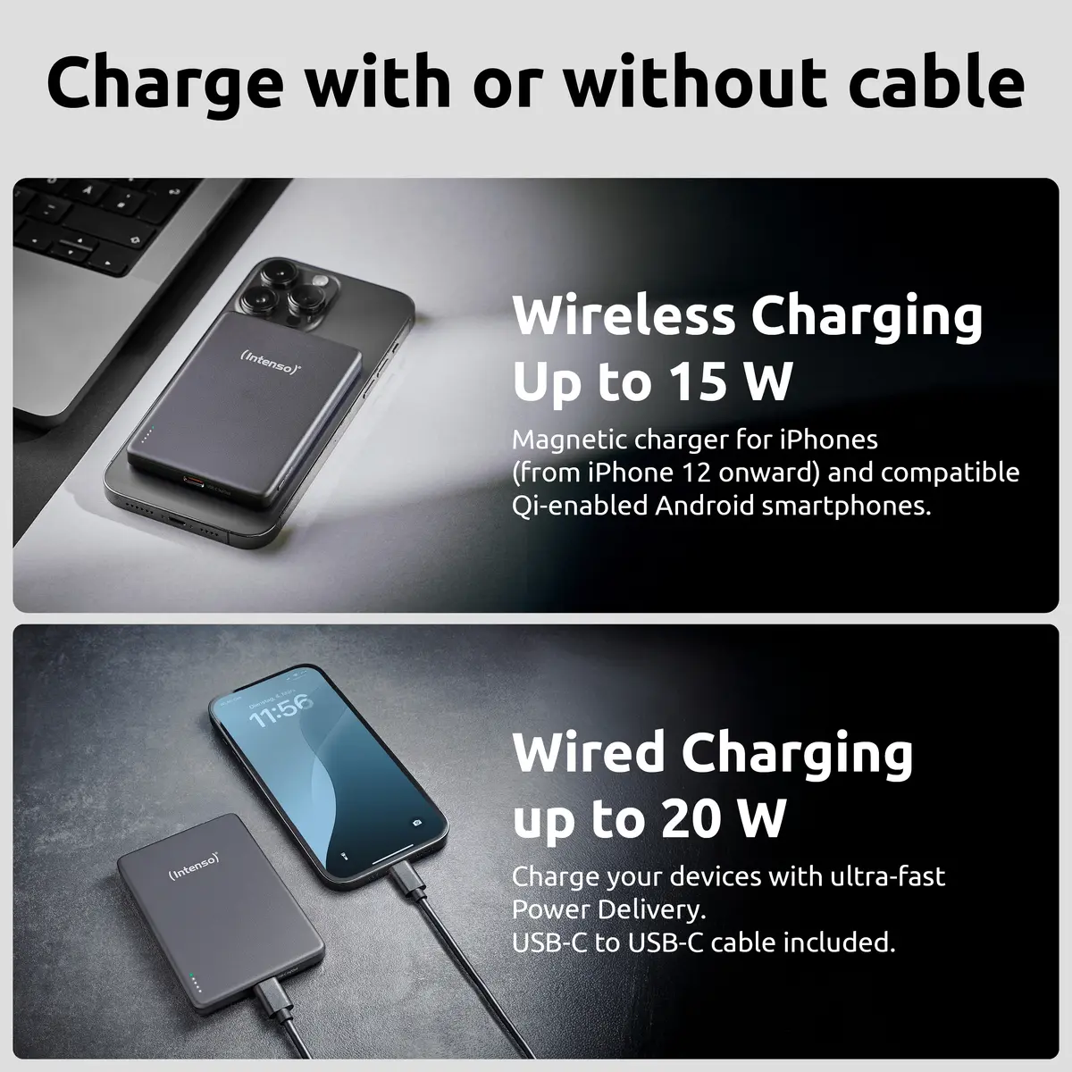Intenso MW5000 Magnetic Power Bank 5000 mAh Grey Photo 3