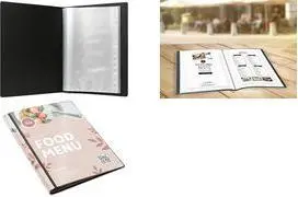 EUROPEL Display Book 114277 DIN A5 20 Pockets Black Polypropylene with Front and Spine Clear Pockets