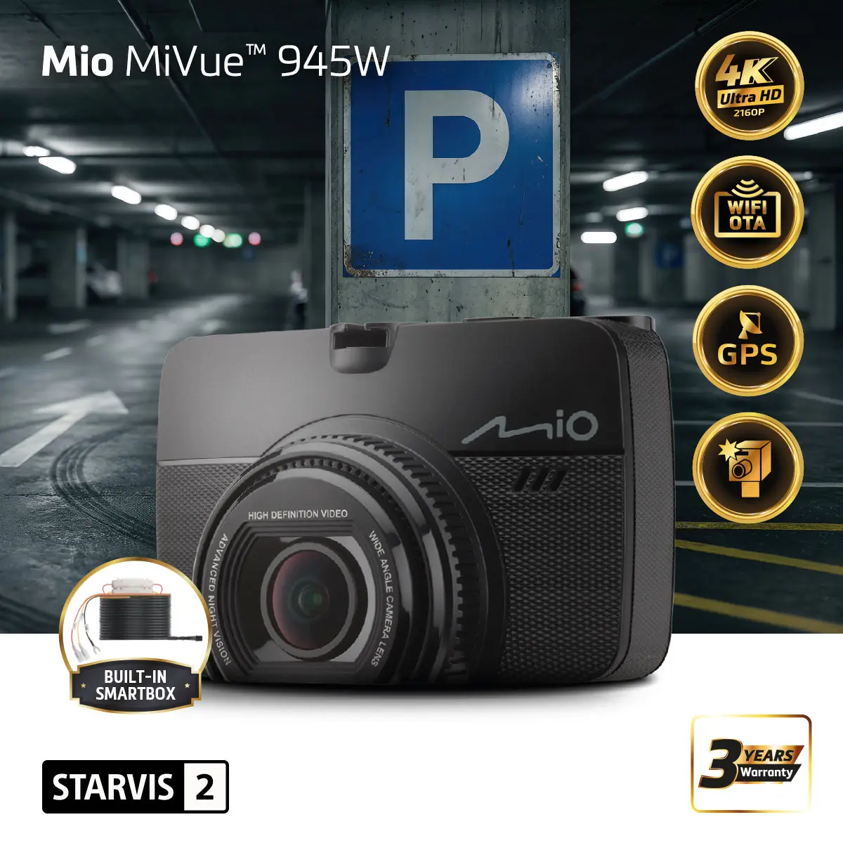 Mio MiVue 945W automašīnas kamera 4K