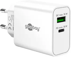 Goobay 75336 Universal Mobile Device Charger with USB Type-C Port AC Fast Charging White