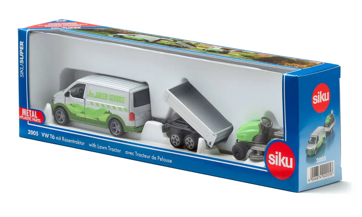 Siku VW T6 with Lawn Tractor Photo 6