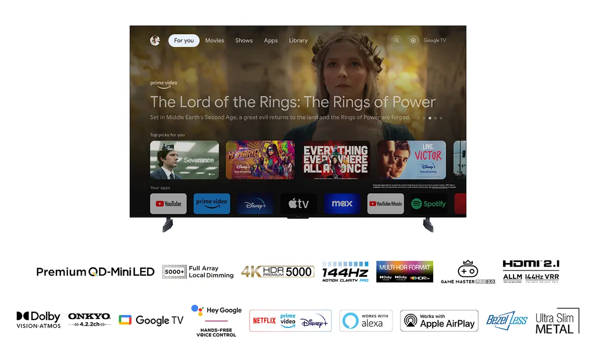 TCL X95 85X955 4K QD-Mini LED Google TV televizors Photo 17