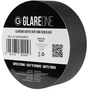GlareOne Gaffer Tape 50m x 5cm Black