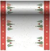 Papstar Ziemassvētku galda celiņš Plain Christmas Trees no airlaid materiāla rullī 400 mm x 24 m