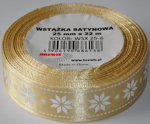 BREWIS Satīna lente Ziemassvētki 25 mm x 22 m krāsa 6 AA213BRW