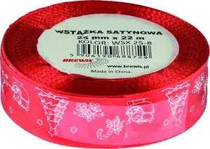 BREWIS Satīna lentīte Ziemassvētki platums 25mm garums 22m krāsa 8