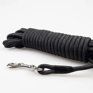 Duvo+ 16487 Training Leash, Black, 10 m length, 8 mm diameter