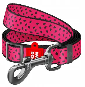 Waudog Adjustable Nylon Dog Leash 15mm width 152-183cm length Watermelon pattern