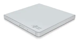 Slim Portable DVD-Writer Hitachi-LG GP57EW40 USB 2.0 External Optical Drive DVD±RW White Tray