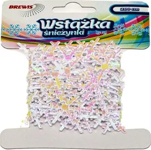 BREWIS WX1 Satīna lente ar sniegpārsliņu rakstu