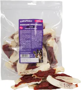 Chrup&Go suņu kārums pildītas trušu ausis pieaugušiem suņiem 500g
