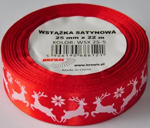 BREWIS Satīna lente Ziemassvētki 25 mm x 22 m 5. krāsa