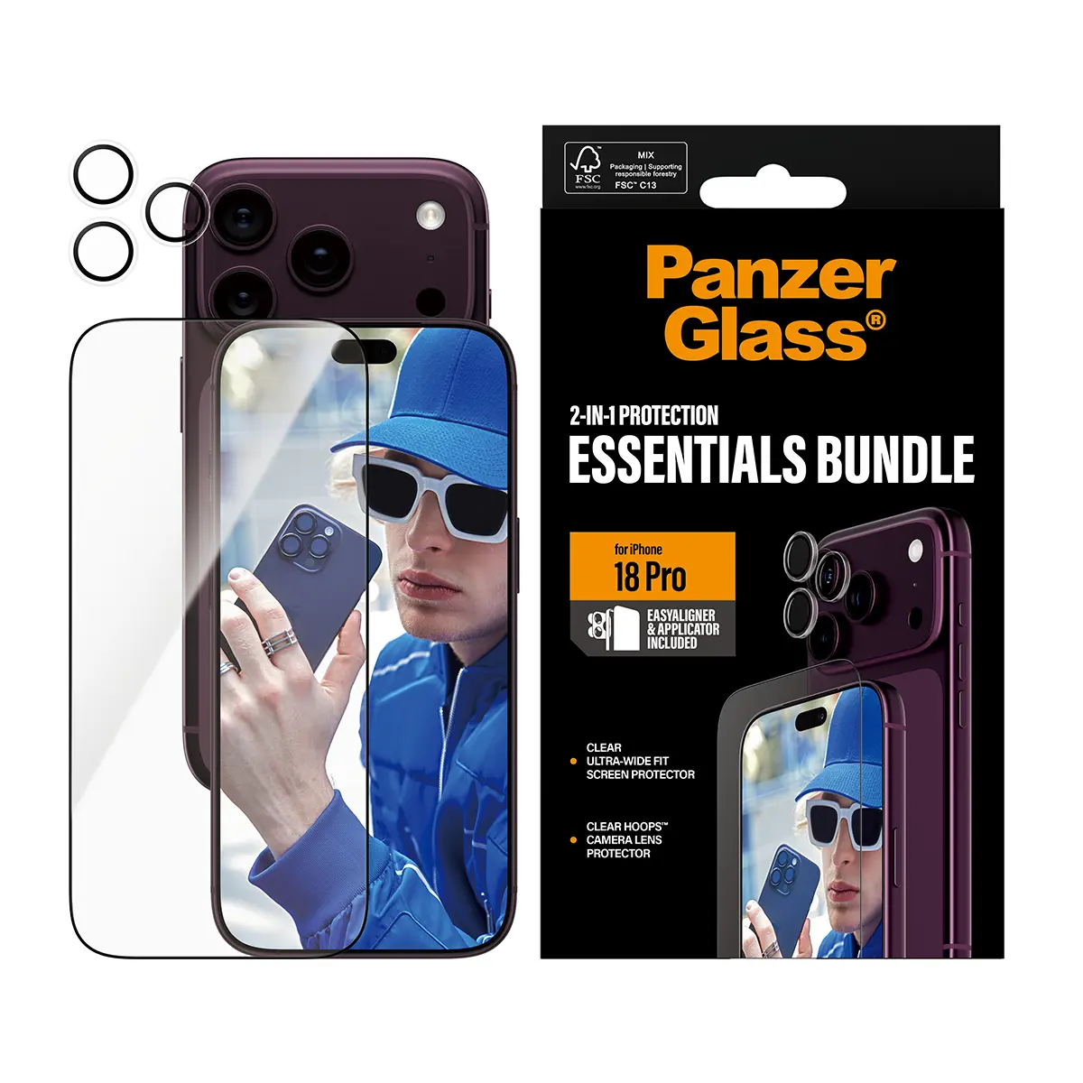 PanzerGlass 2-in-1 Essentials Bundle priekš iPhone 18 Pro Photo 2
