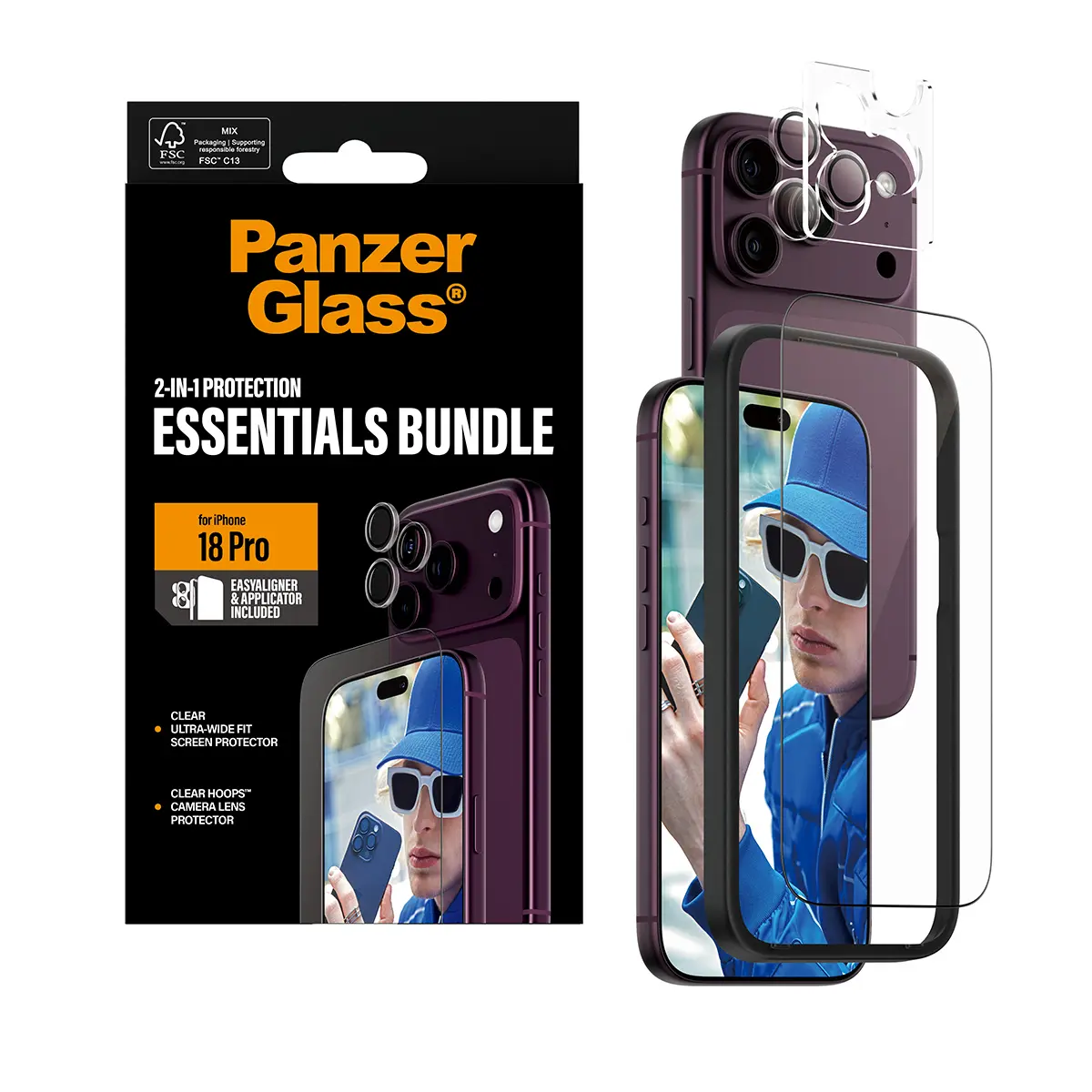 PanzerGlass 2-in-1 Essentials Bundle priekš iPhone 18 Pro Photo 5