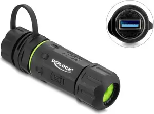 DELOCK Cable Connector USB 5 Gbps Type-A Female to USB 5 Gbps Type-A Female with M20 x 1.5 mm Thread and Cap IP68 Waterproof