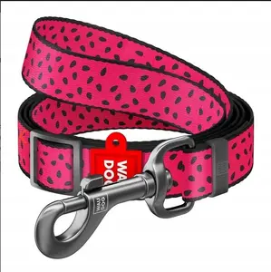 Waudog Nylon Adjustable Dog Leash 20 mm width 152-183 cm length Watermelon pattern