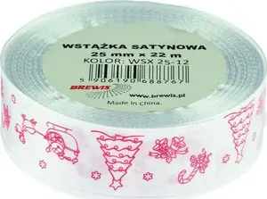 BREWIS Satīna lente Ziemassvētki 25 mm x 22 m 12. krāsa