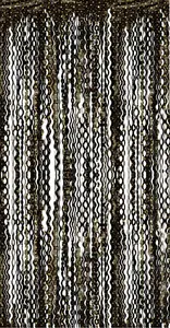 GoDan Spiral Curtain with Silver Stars Black