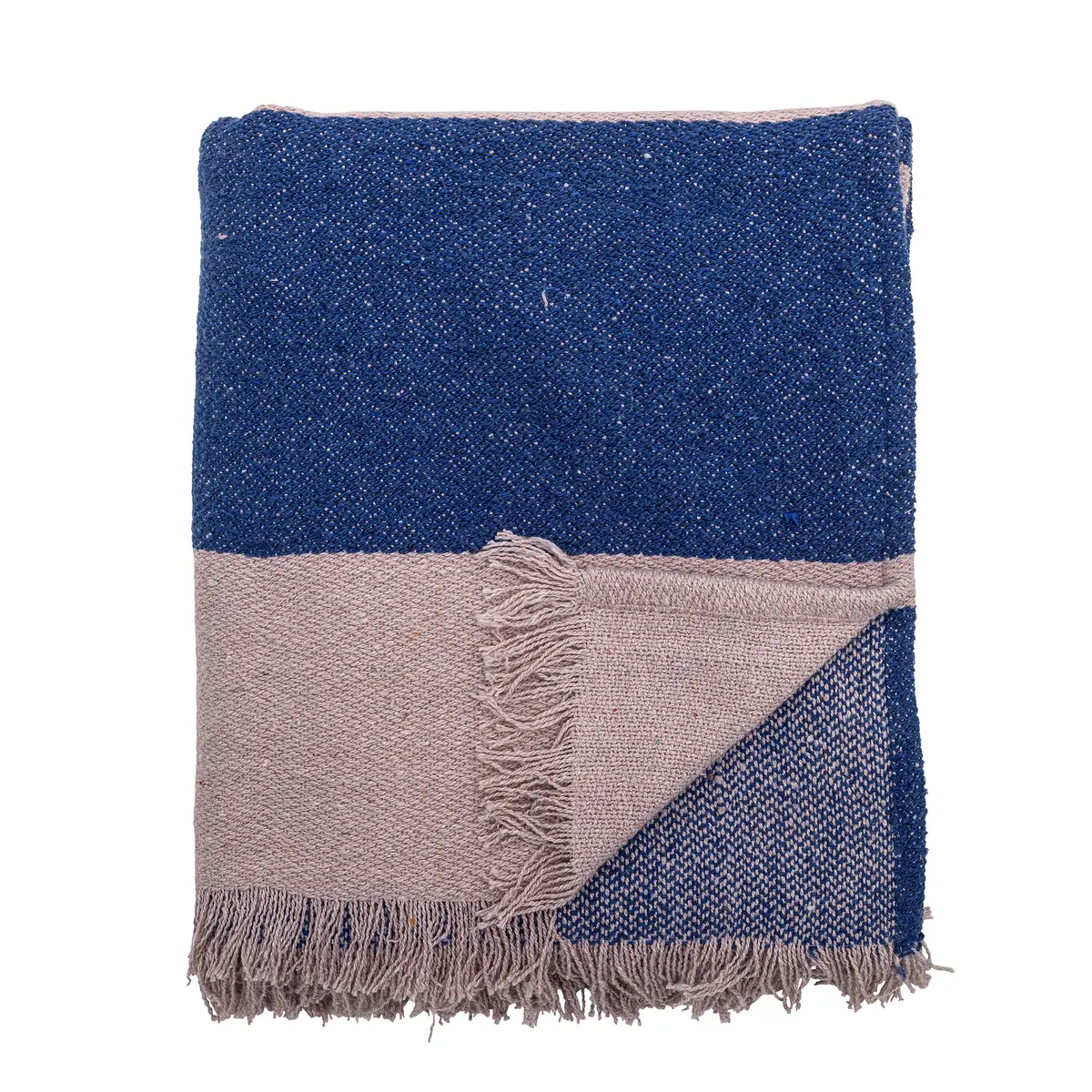 Bloomingville BLOOMINGVILLE Cadeo Plaid, Blå, Genanvendt