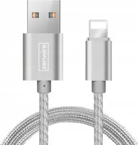Kabel USB Zenwire USB-A - 1.5 m Srebrny (101066652)