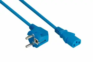 Силовой кабель Alcasa Kabelmeister SK0130-B005 Синий 0.5 м Тип E+F в гнездо C13 250В 10А H05VV-F
