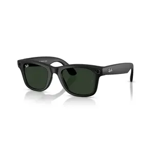 Google Meta Ray-Ban Gen1 Wayfarer Smart Glasses Matte Black Frame Clear to Graphite Green Transitions Lenses Large Size