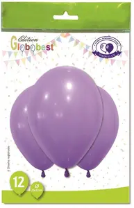 GLOBOLANDIA Violeti gaisa baloni 25 cm 12 gabalu komplekts