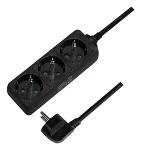 LogiLink Stikdåse 3-stik 16A Sort 1.5m