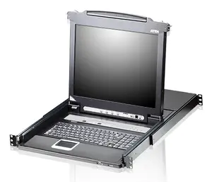 ATEN CL5708M Rack Console with 17 Inch LCD Display 1280 x 1024 Resolution USB Keyboard Nordic QWERTY Layout 1U Black