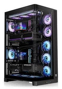 Thermaltake CAPO X Full Tower PC Case Black with support for Mini-ITX and Micro ATX motherboards, 2.5 and 3.5-inch HDD sizes, and 120 and 140 mm cooling fans
