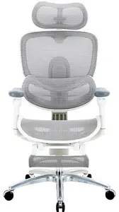 Sihoo C300 LITE V2 White ergonomic office chair with footrest
