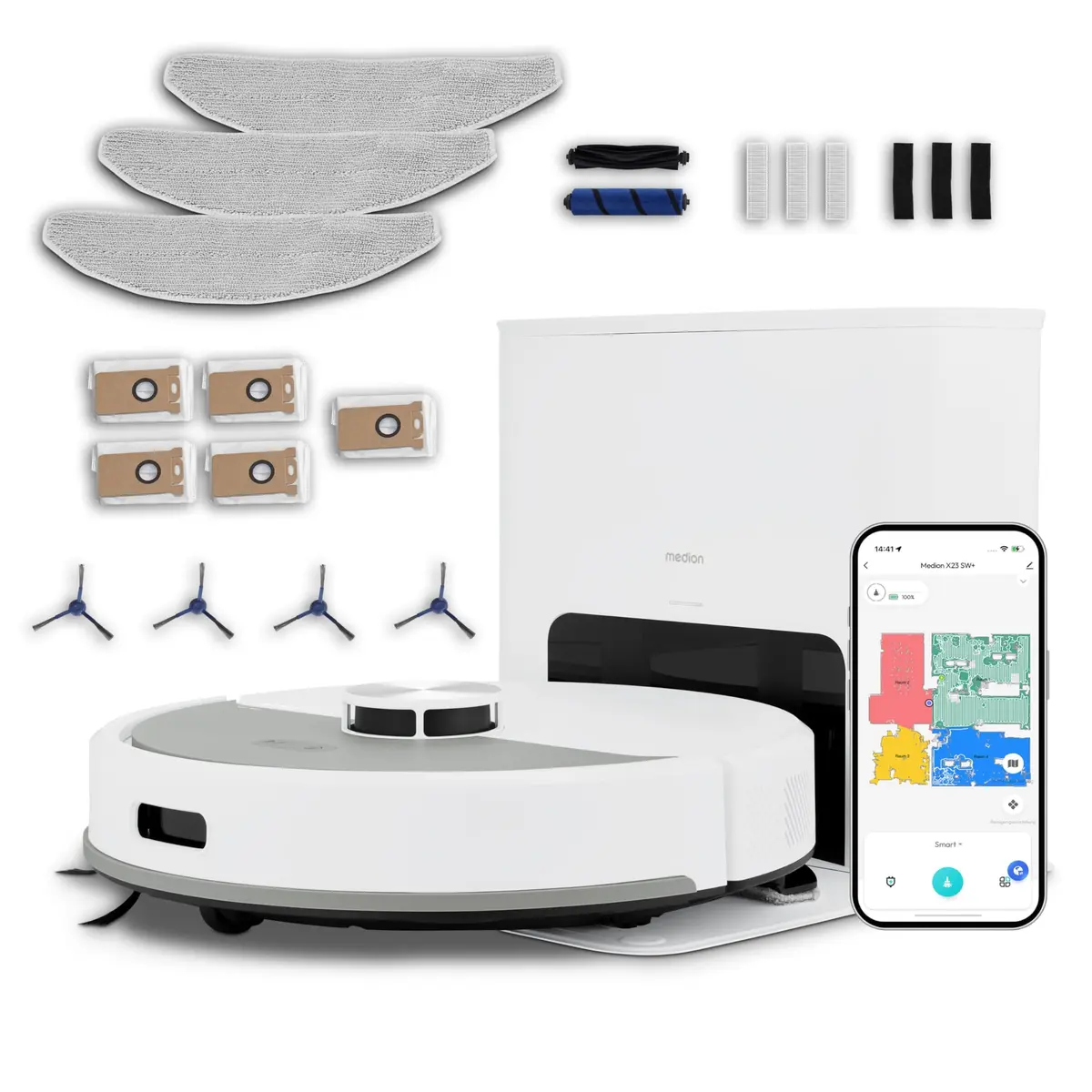 MEDION MD100051 X23SW Robots Putekļusūcējs un