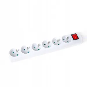 MicroConnect OMEGA Extension Cord Power Strip 6 Sockets Type E French 5.0m 16A White