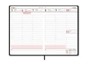 FAT IMPERIAL A5+ Diary 2027 Black PU A5 Lithuanian Language