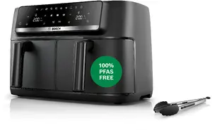 Аэрофритюрница Bosch Serie 4 MAFD440B7 Двойная 9 л 2500 Вт Сенсорное управление Черная