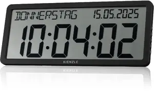 Muse KIENZLE Radio Sienas Pulkstenis ar datuma rādījumu melns