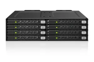 Icy Dock Tough Armor MB998V4P-B SSD Enclosure for 8-Bay 2.5-Inch U.2 and U.3 NVMe PCIe 4.0 Drives Black
