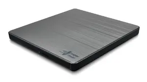Hitachi-LG GP60NS60 Slim Portable DVD±RW Optical Drive Silver USB 2.0 Tray Loading for Desktop and Laptop
