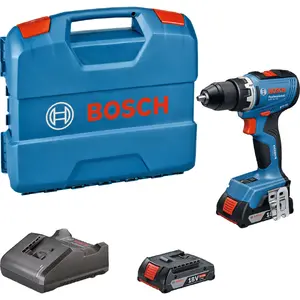 Bosch Power Tools Cordless Drill Driver GSR 18V-65 Professional 18V with Two 2.0Ah Li-Ion Batteries and L-Case