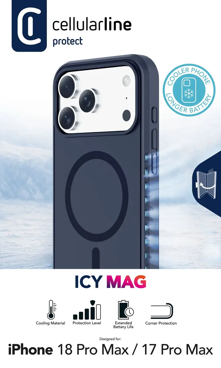 Чехол Cellularline ICY MAG для iPhone 18 Pro Max Синий Photo 6