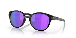 Oakley Latch Rectangular Sunglasses for Adults Unisex Matte Black Frame Prizm Violet Lenses