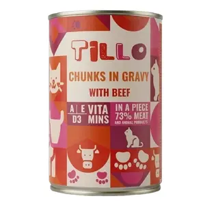 Tillo Wet Cat Food Chunks in Beef Gravy