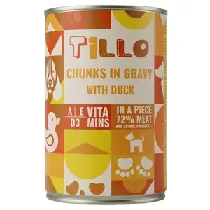 Tillo wet dog food pieces in sauce with duck 415g