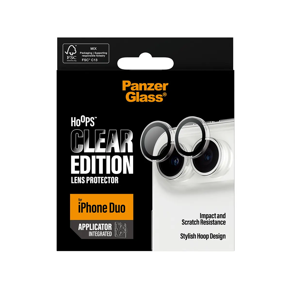 PanzerGlass Hoops kameras aizsargs Transparent iPhone Duo Photo 5