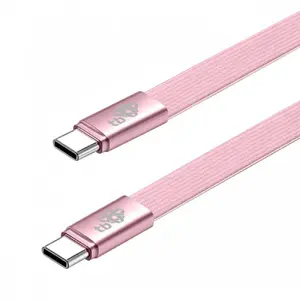 TB USB-C uz USB-C kabelis AKTBXKUCCFLAT1P, 1m, plakans, rozā