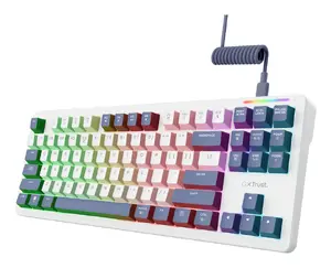Trust GXT 872 Xyra Mechanical Gaming Keyboard USB Wired English QWERTY 87 Keys RGB LED White